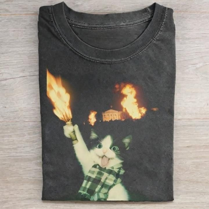Rebellious cat Tee - Vintage Washed Apparel by VanceMade
