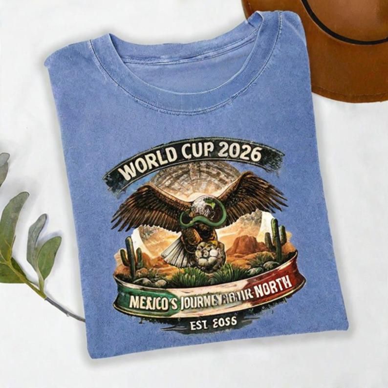 MEXICO WORLD CUP 2026 EAGLE GRAPHIC T-SHIRT - Vintage Washed Apparel by VanceMade