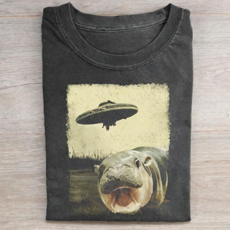 Funny Moo Deng T-shirt - Vintage Washed Apparel by VanceMade