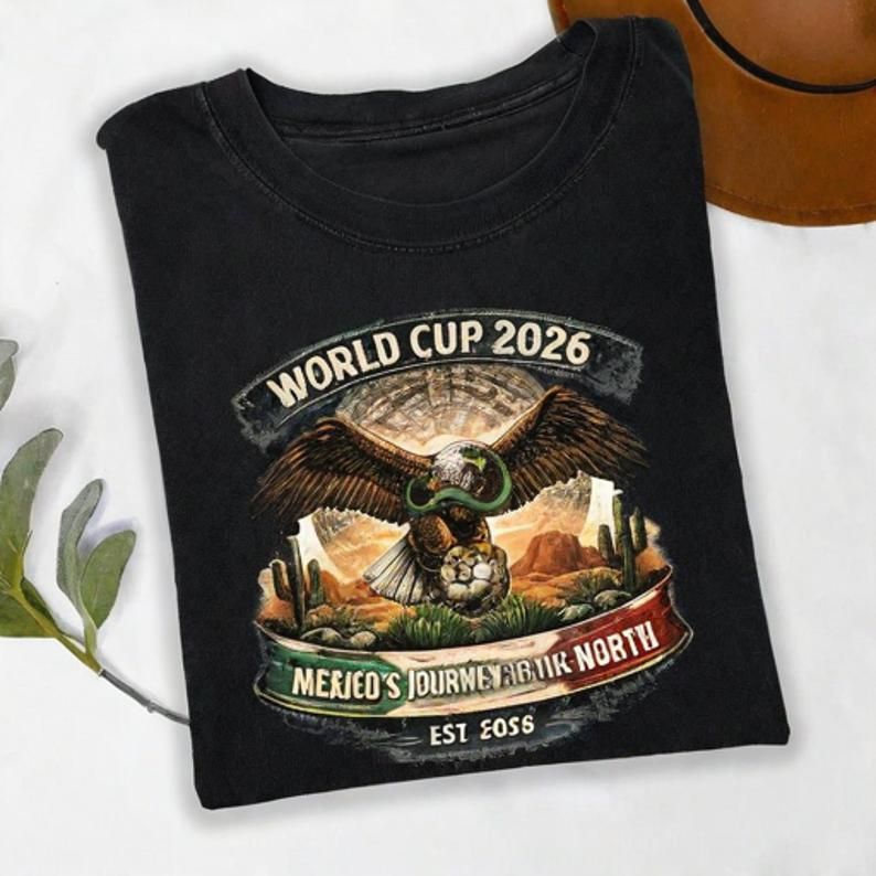 MEXICO WORLD CUP 2026 EAGLE GRAPHIC T-SHIRT - Vintage Washed Apparel by VanceMade
