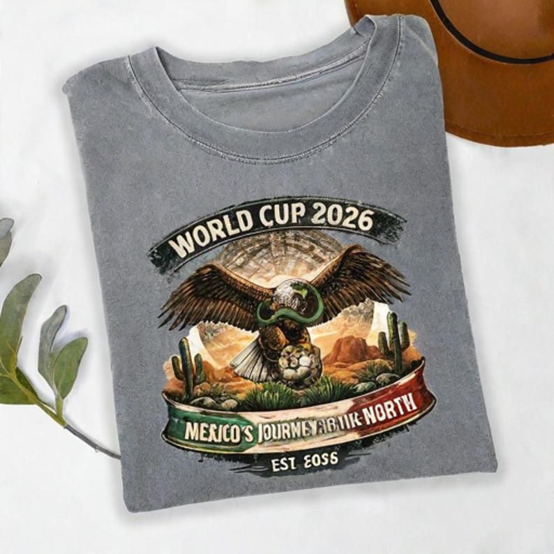 MEXICO WORLD CUP 2026 EAGLE GRAPHIC T-SHIRT - Vintage Washed Apparel by VanceMade