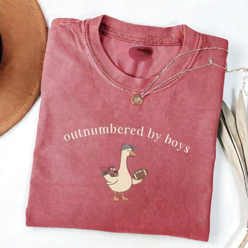 Duck Mom Life Outnumbered By Boys T-Shirt - Vintage Washed Apparel by VanceMade
