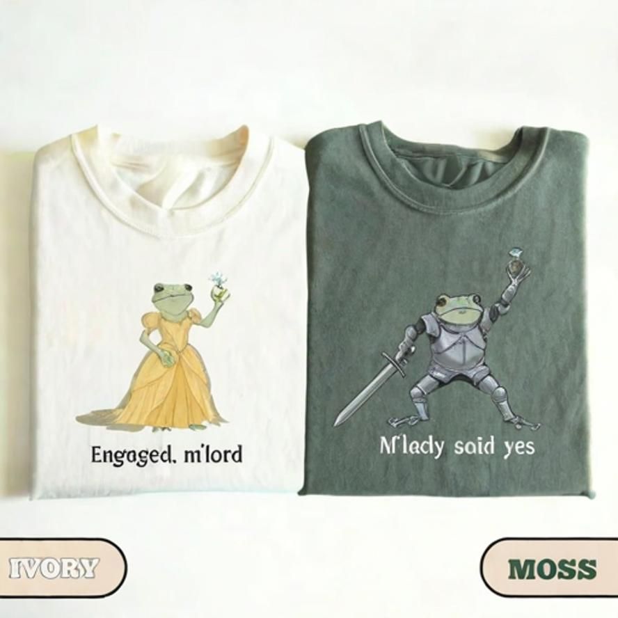 Funny Frog Engagement T-shirt - Vintage Washed Apparel by VanceMade