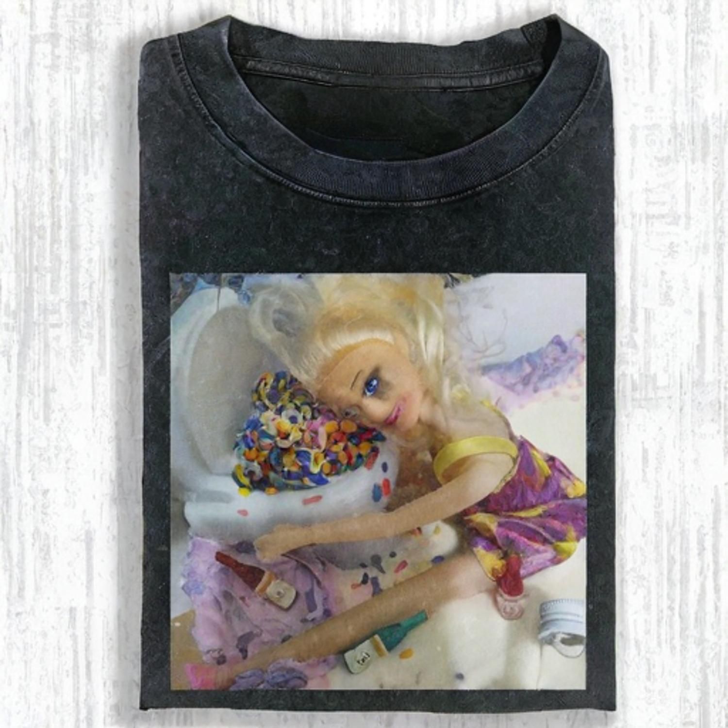 Funny Doll Face GIRL MEME PARTY T-SHIRT - Vintage Washed Apparel by VanceMade