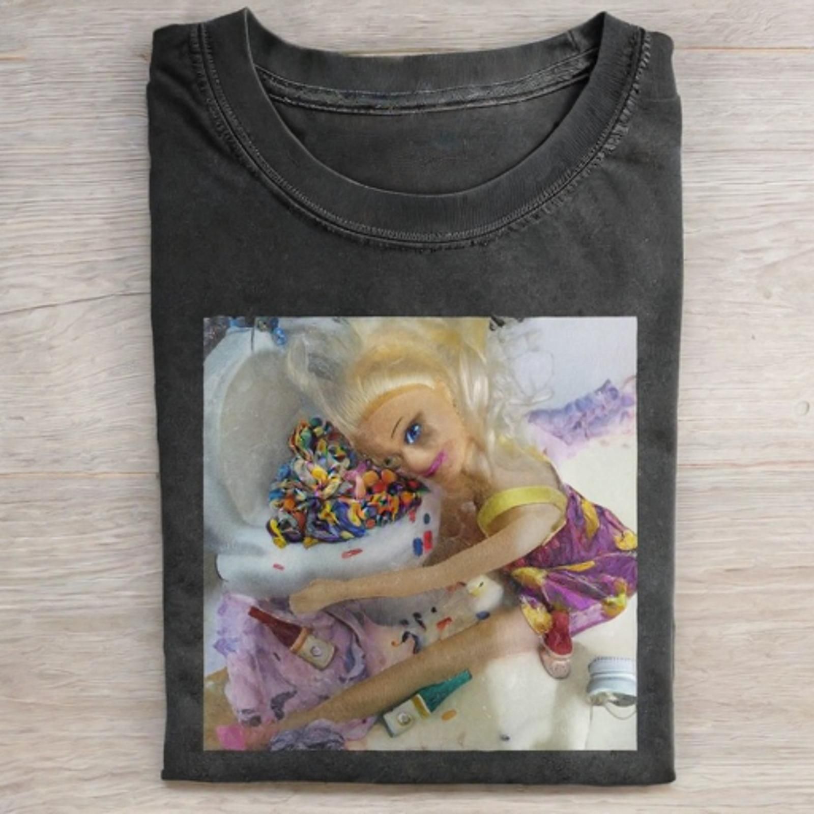 Funny Doll Face GIRL MEME PARTY T-SHIRT - Vintage Washed Apparel by VanceMade