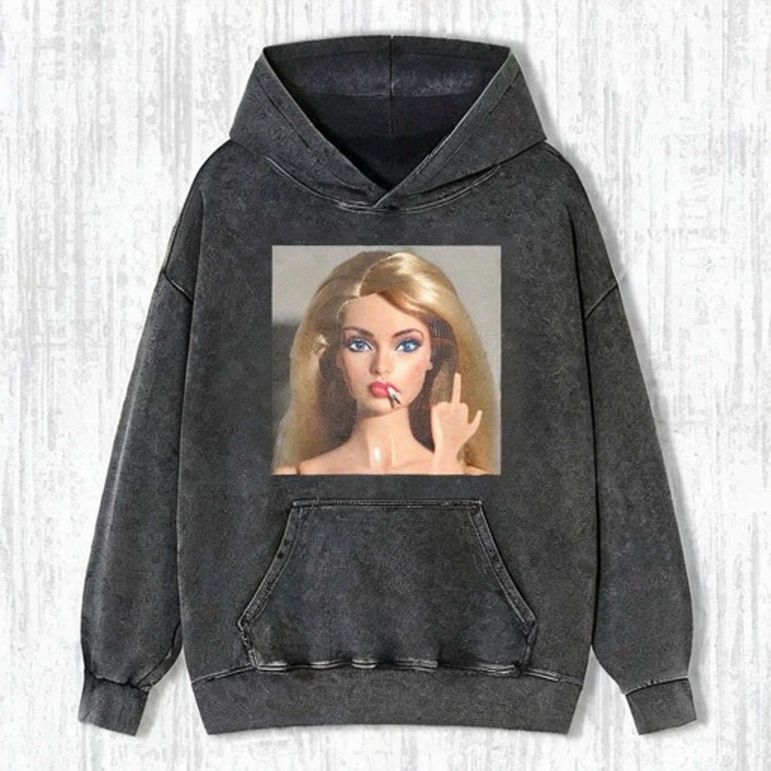 DOLL GIRL MEME SWEATSHIRTS & HOODIES - Vintage Washed Apparel by VanceMade