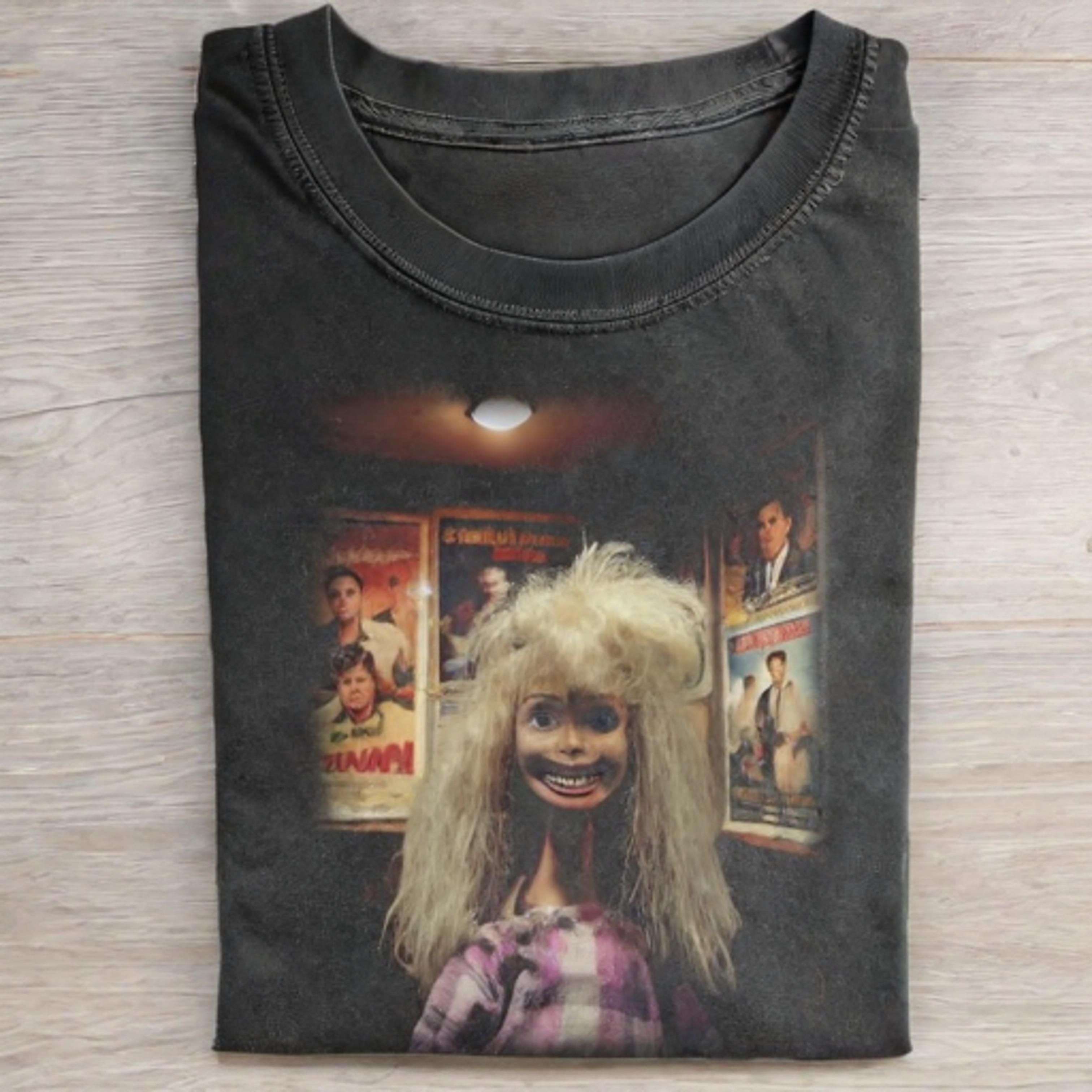 RETRO BAR Funny Doll Face GIRL TEE - Vintage Washed Apparel by VanceMade