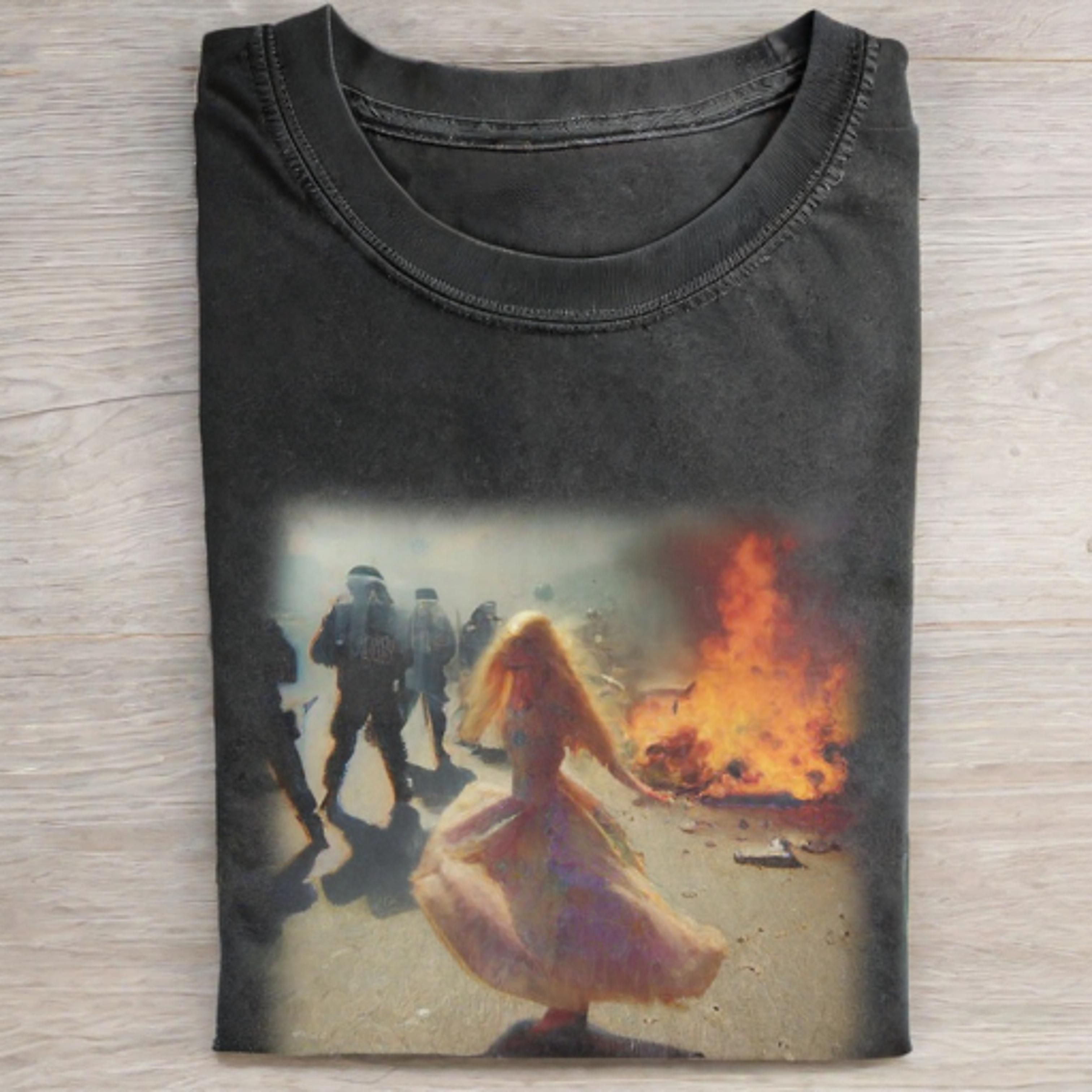 BATTLEFIELD DANCE Funny Doll Face TEE - Vintage Washed Apparel by VanceMade