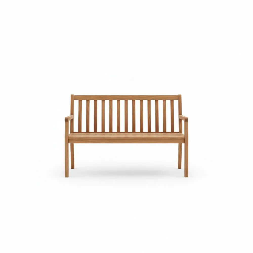 Banco de Madera de Teca 120 cm de Longitud Marrón