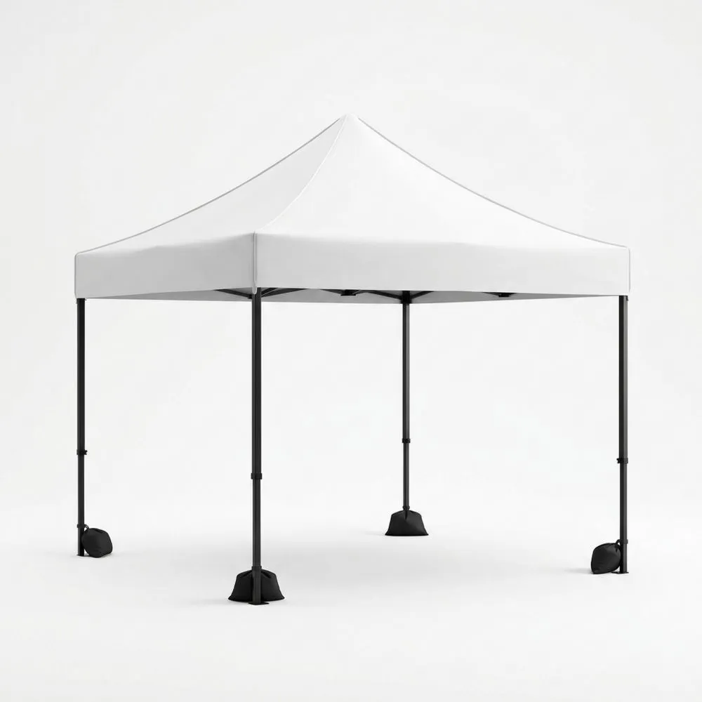 Carpa Plegable Blanca 3x3m Poliéster Estructura Acero