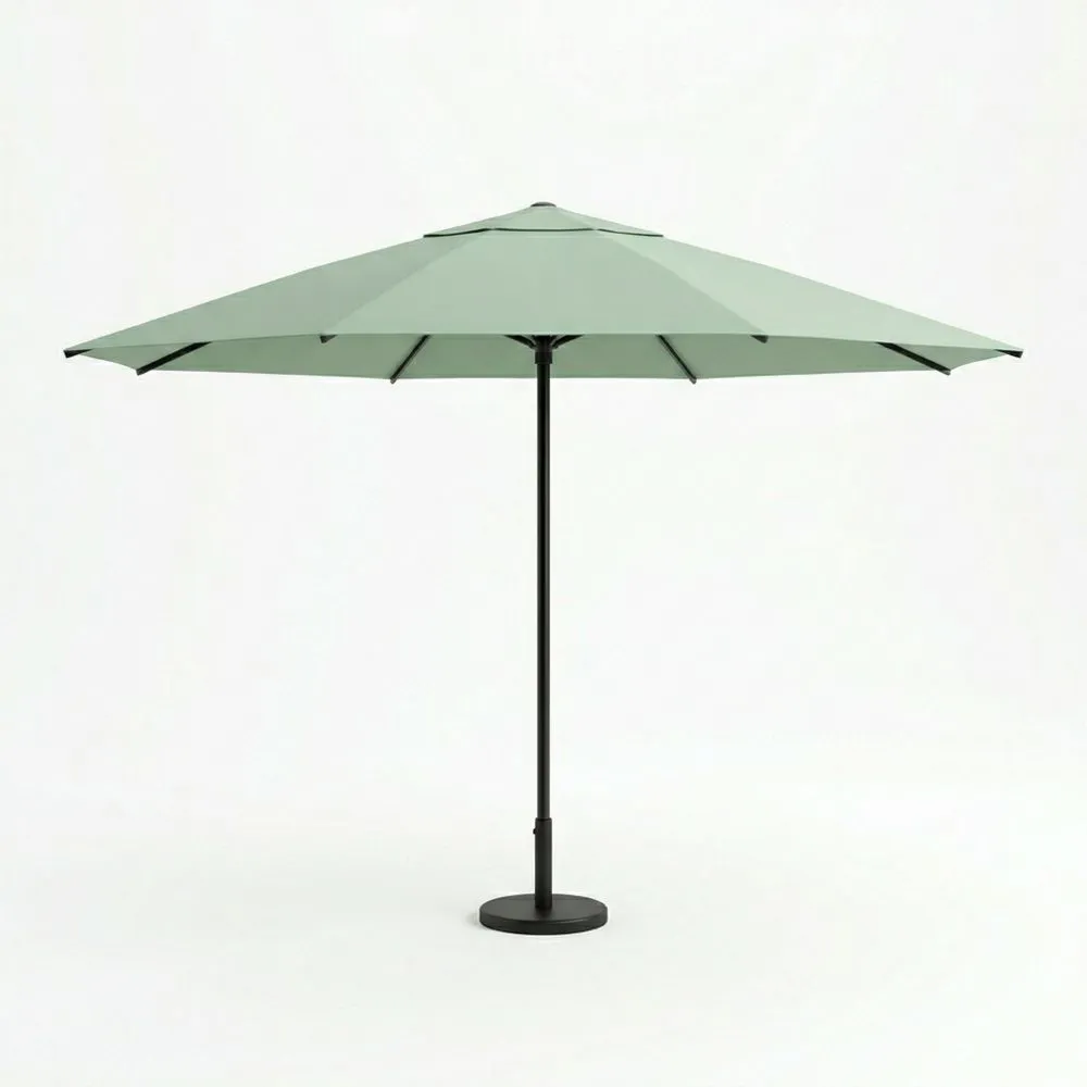 Sombrilla de Jardín Redonda Aluminio Verde 300cm de Diámetro Tela de Poliéster