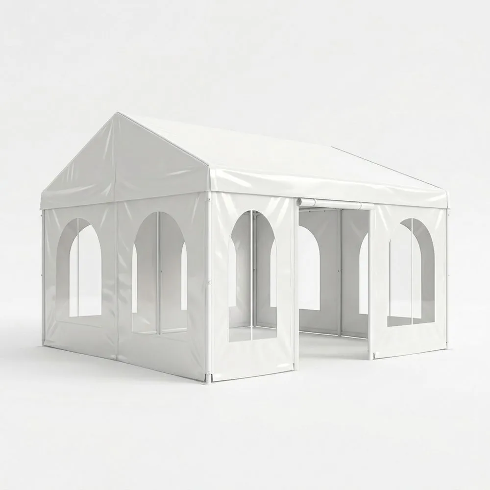 Carpa de PVC y Estructura de Acero Blanca 600x300x260 (Largo×Ancho×Alto)cm