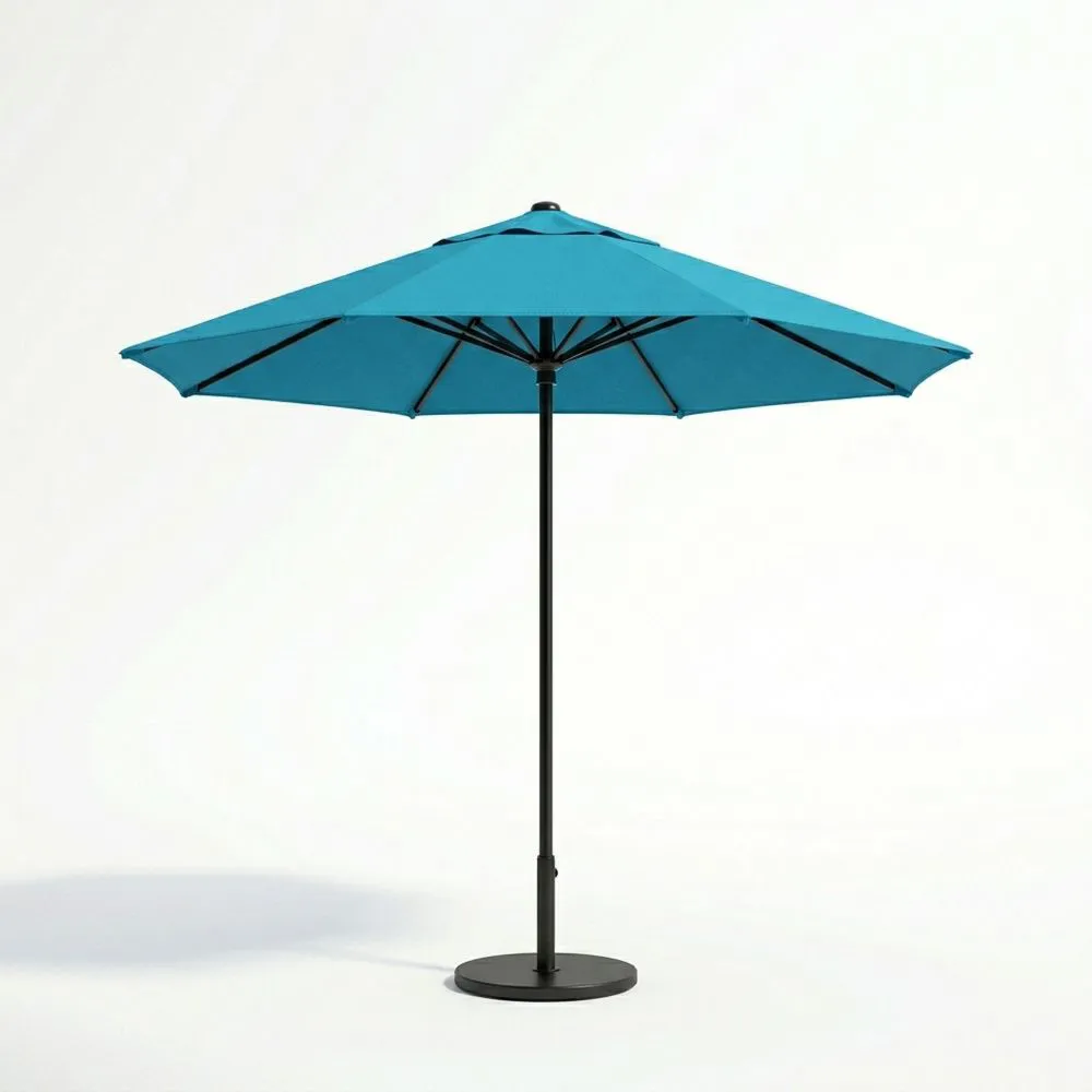 Sombrilla Redonda de Aluminio y Poliéster Azul 300cm de Diámetro