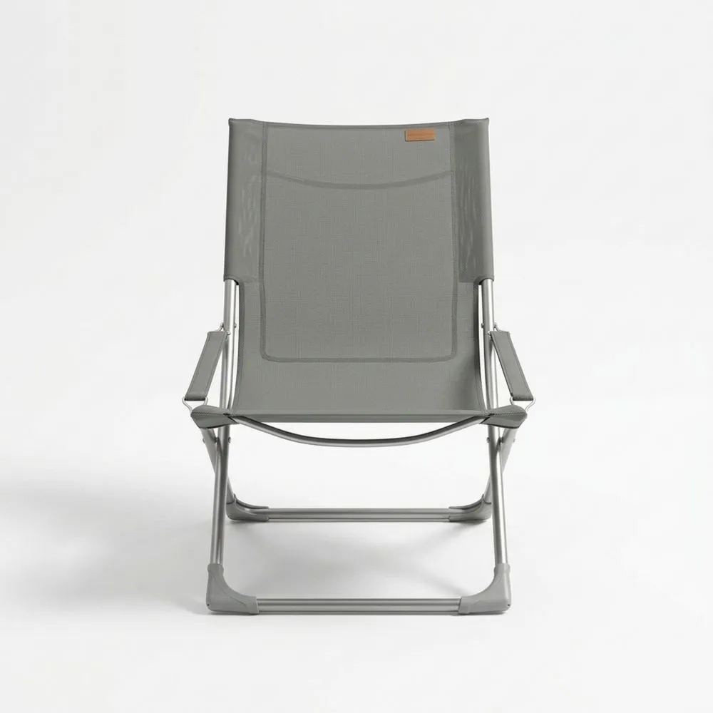 Silla Plegable de Acero y Tela de Poliéster Gris 68x60x75 (Largo×Ancho×Alto)cm