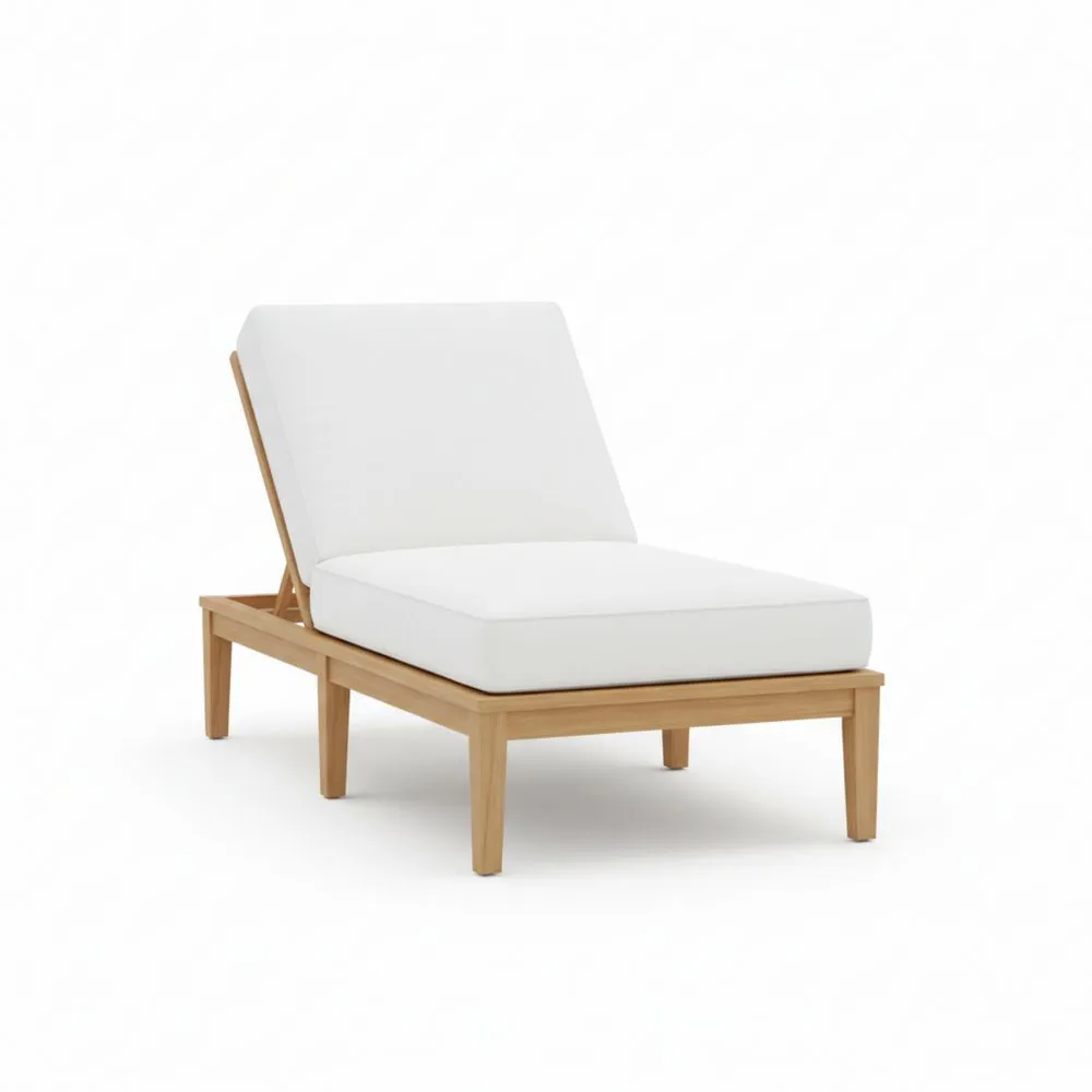 Tumbona de teca con cojines de poliéster 200 x 70  x 35(Largo×Ancho×Alto) cm