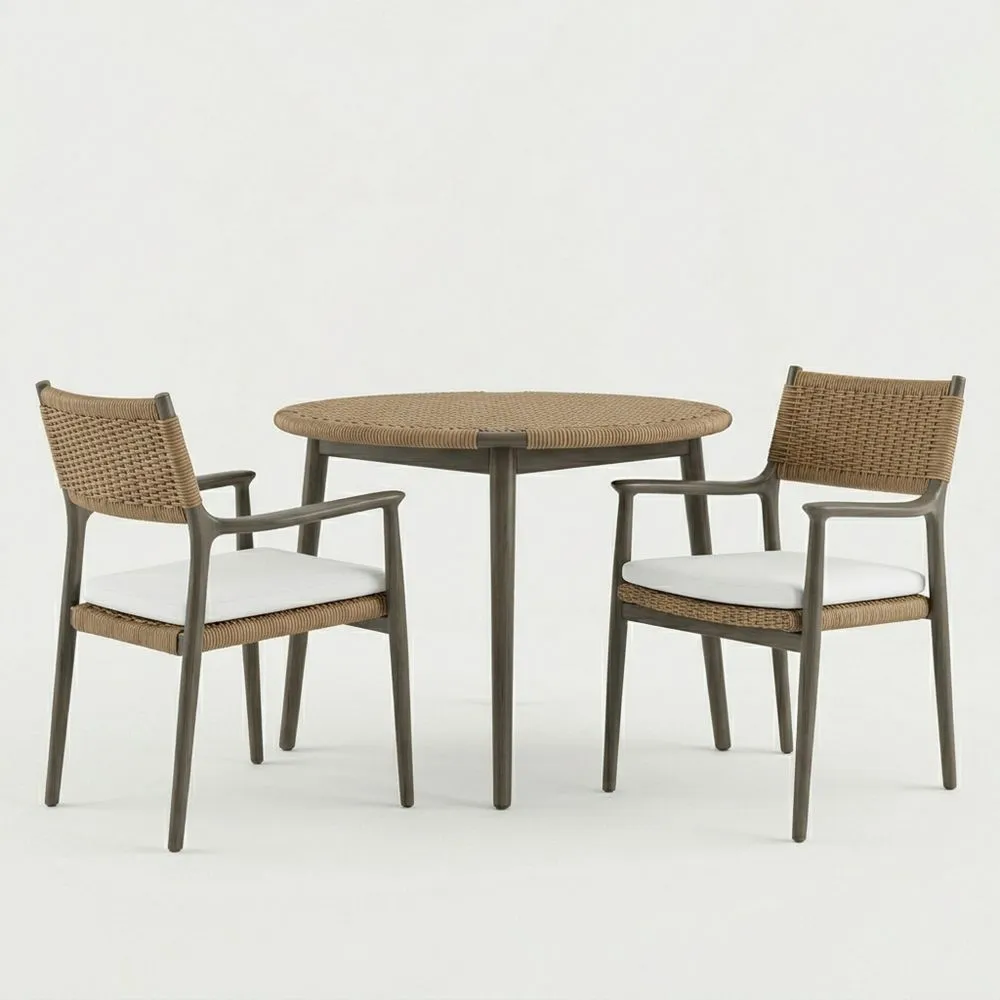 Juego de muebles de exterior de aluminio y ratán sintético