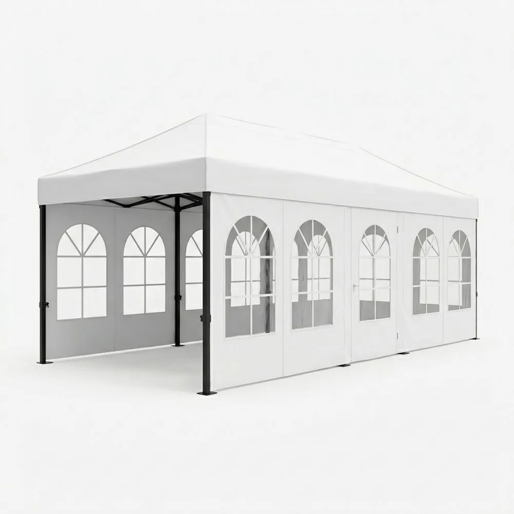Carpa de Poliéster 6x3m Blanca con Estructura de Acero