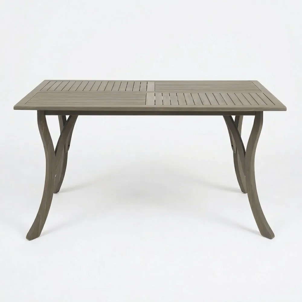 Mesa de jardín rectangular de madera de acacia marrón