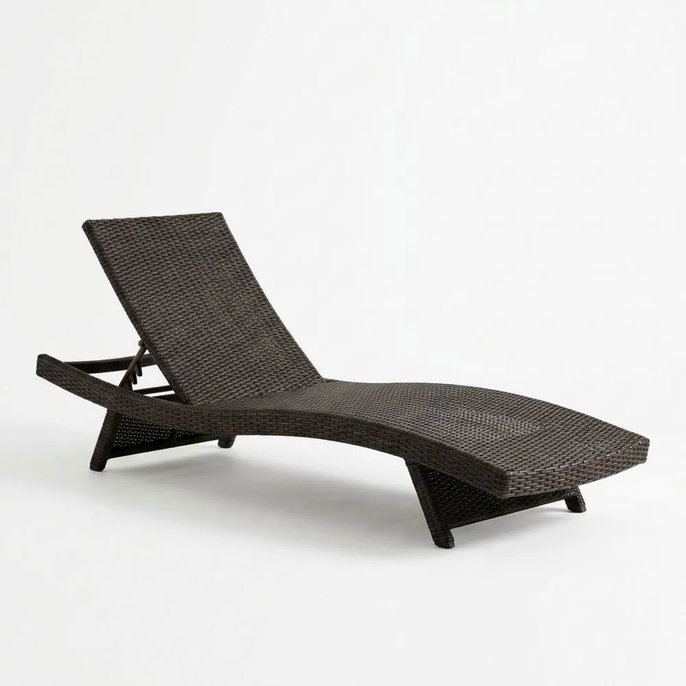 Tumbona de Ratán Sintético para Exteriores Marrón