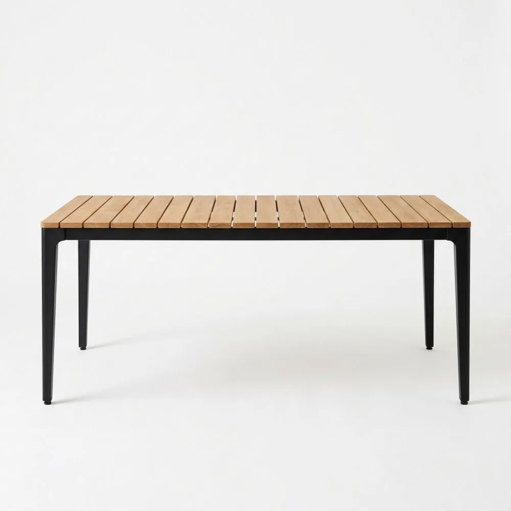 Mesa de comedor de Teca y Acero 160x90x75 (Largo×Ancho×Alto)cm