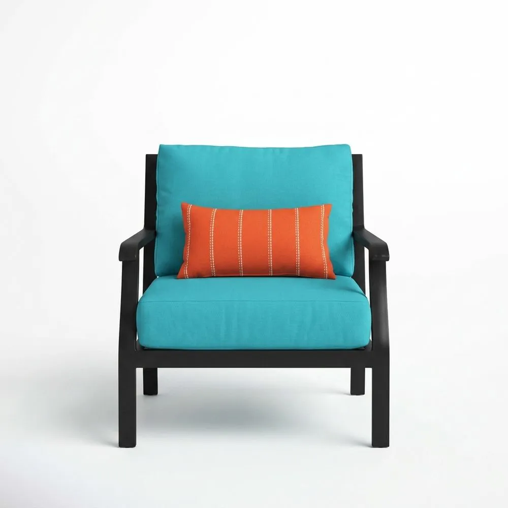 Silla de jardín de Aluminio con Cojines de Poliéster Azul