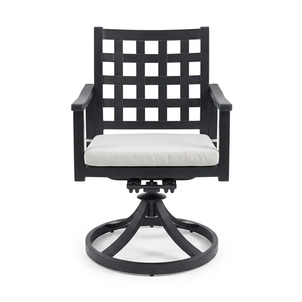 Silla giratoria de aluminio con cojín de poliéster 64x58x94 cm