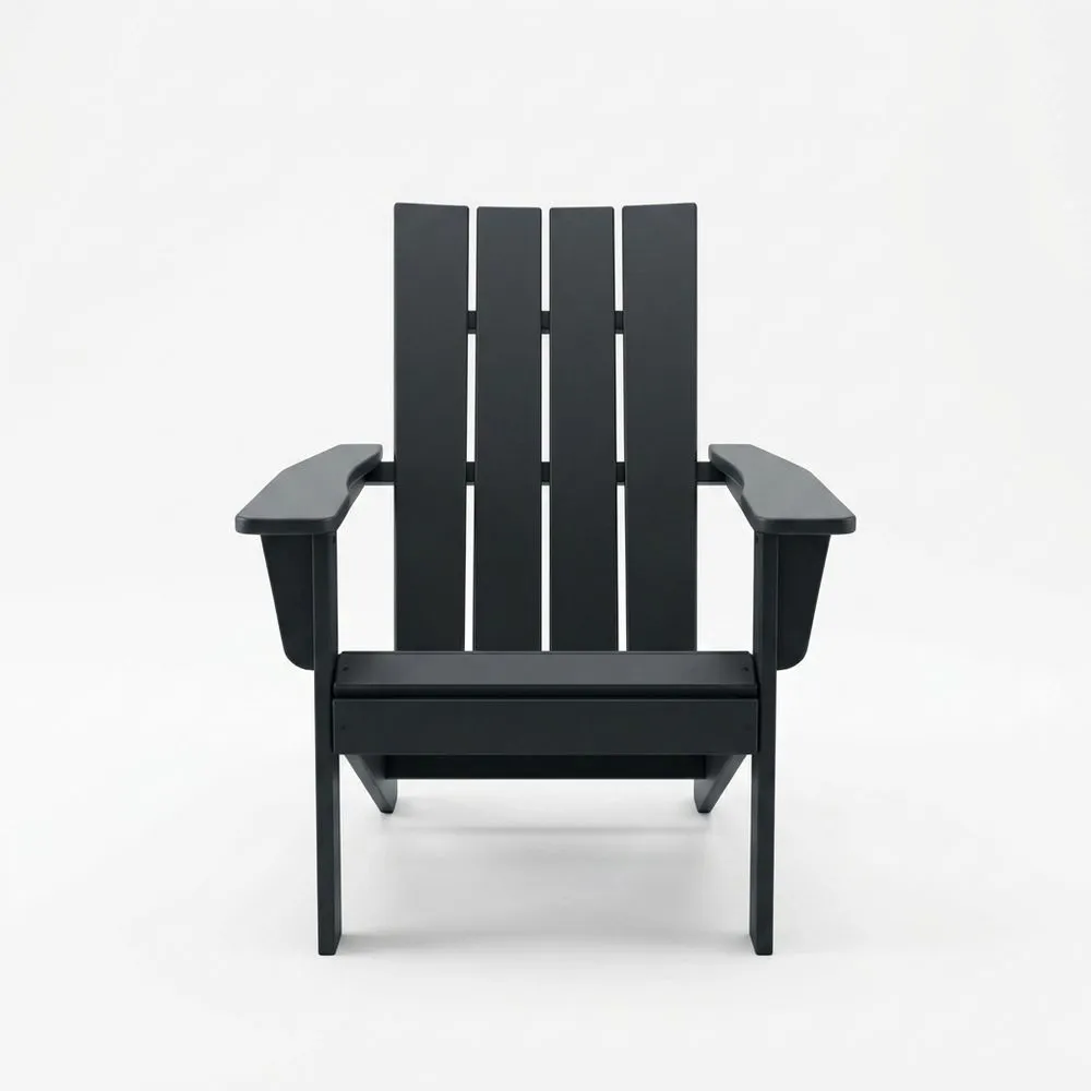 Silla de exterior de polietileno de alta densidad de color negro 91cm x 74cm x 94cm