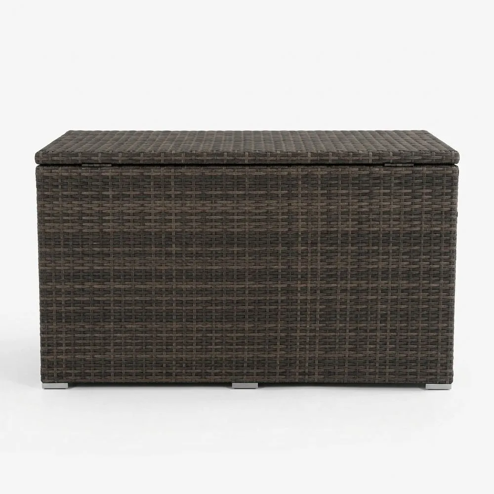 Cofre de Almacenamiento de Resina Trenzada Marrón 120x60x60 cm