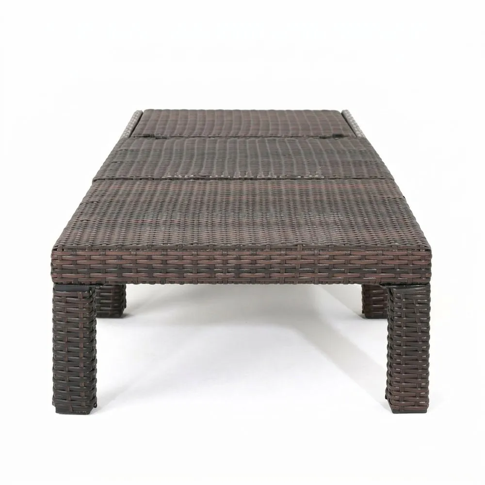 Tumbona de Jardín de Ratán Sintético Marrón 195x60x30 cm