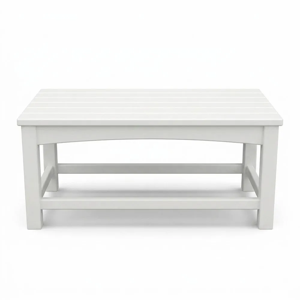 Banco de madera maciza blanca 100x50x45 cm