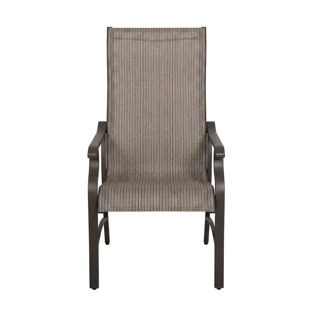 Silla de aluminio y textilene marrón 60x60x110 cm