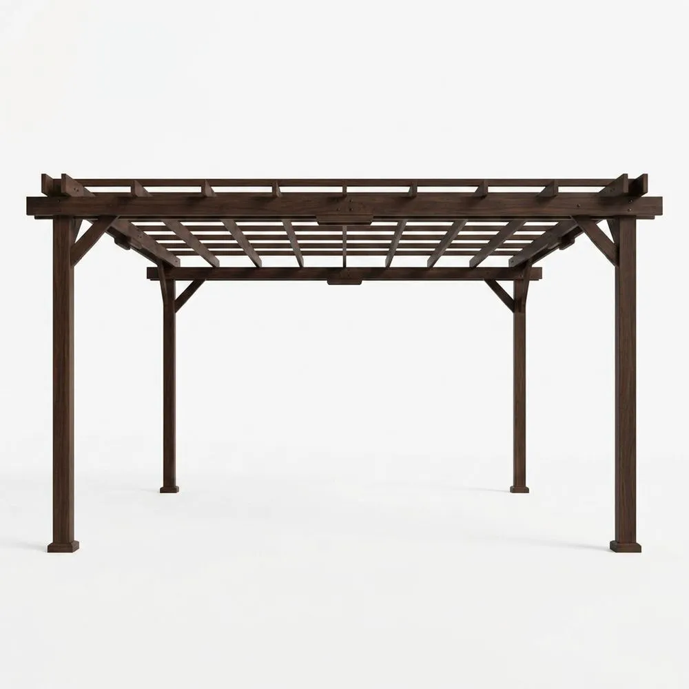 Pérgola de madera de abeto marrón oscuro 400x300x225 cm