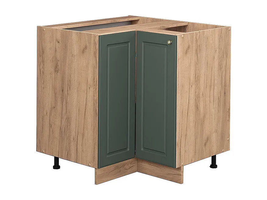 Dunkelblauer Hochglanz-Eckunterschrank für moderne Küchen