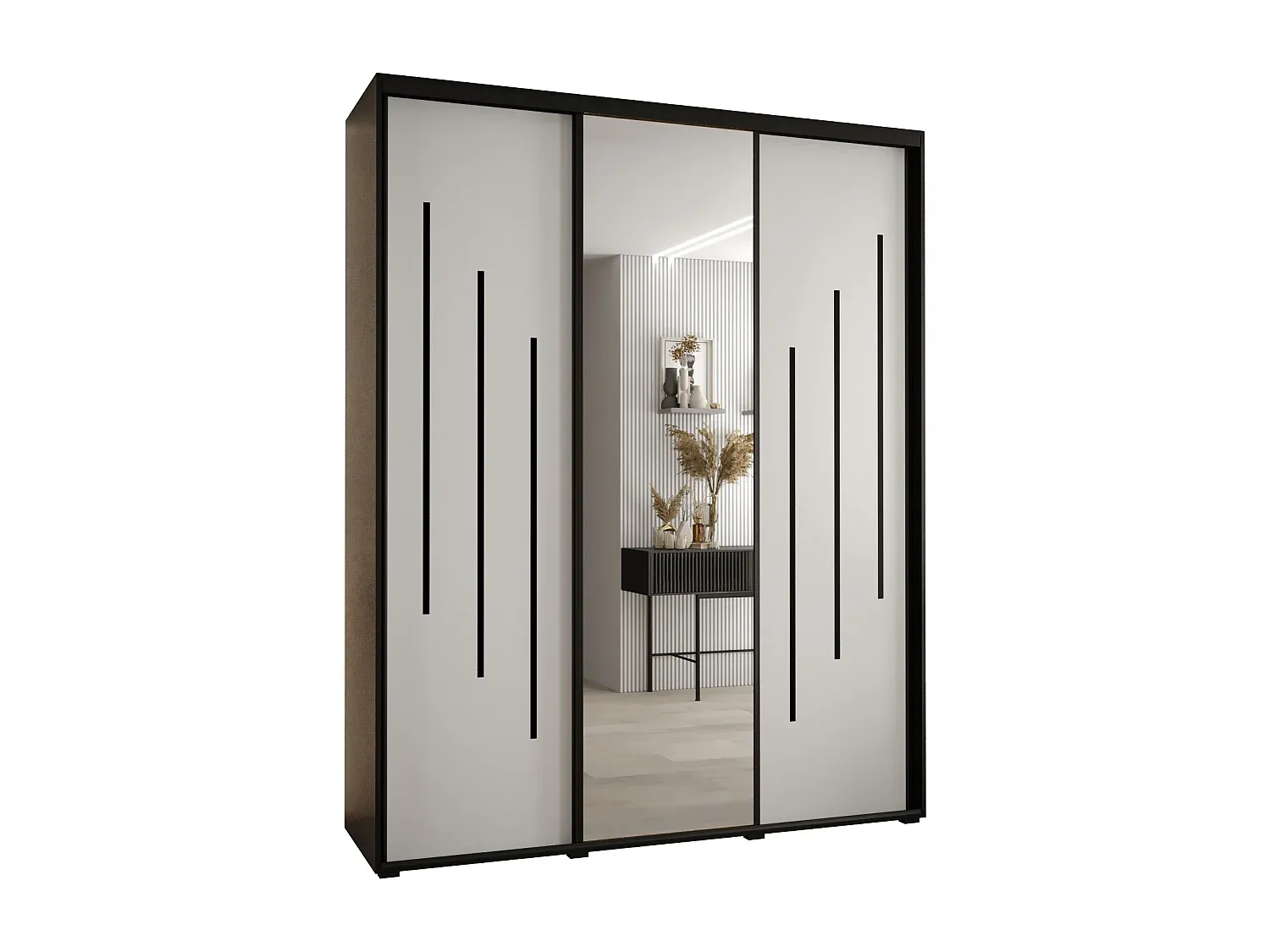 Moderner Schwebetürenschrank mit drei Türen