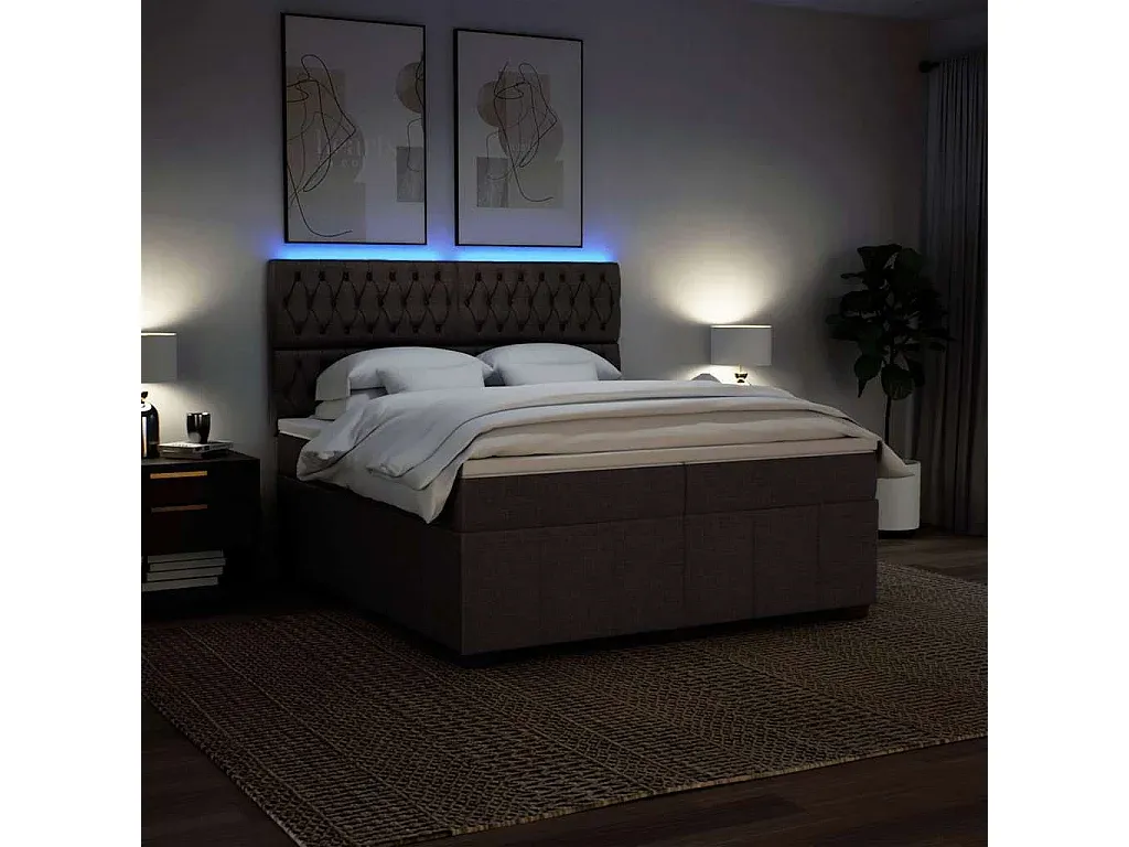 Komfortables Polsterbett 200x200 cm in Dunkelbraun