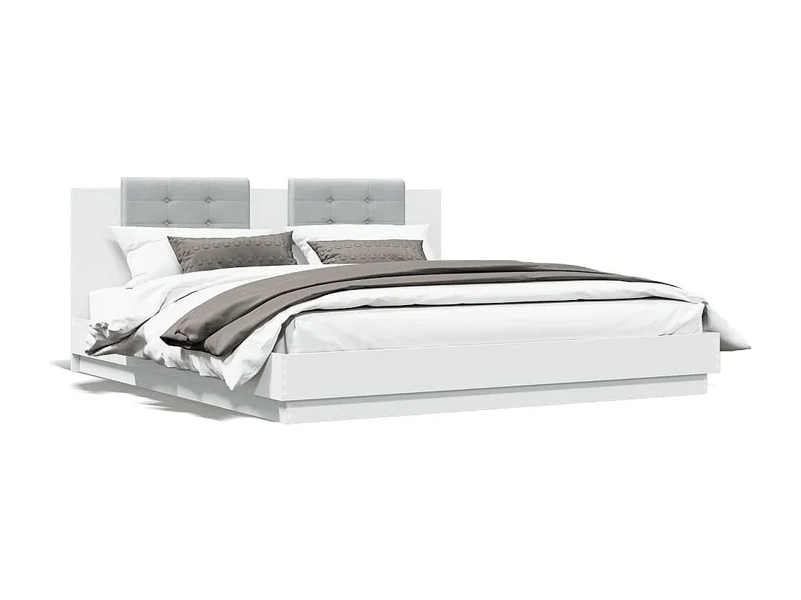 Elegantes Bettgestell mit LED-Beleuchtung 200x200 cm