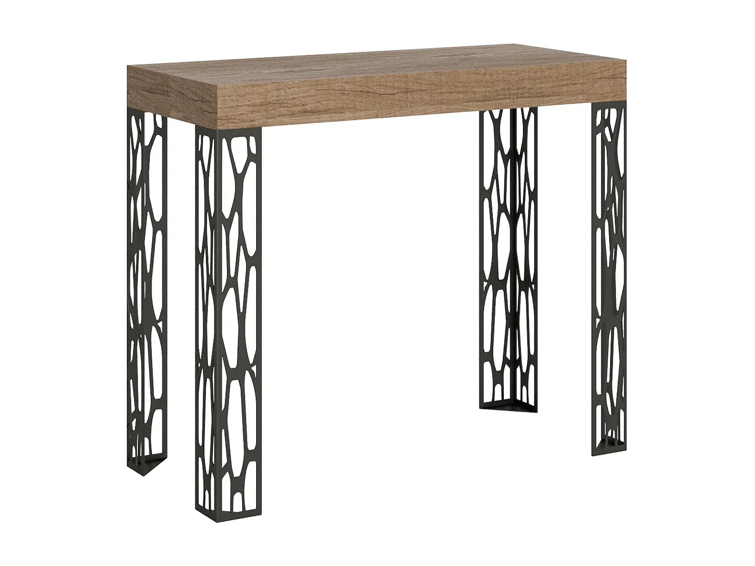 Ausziehbarer Konsolentisch mit Eisenrahmen für Wohnzimmer