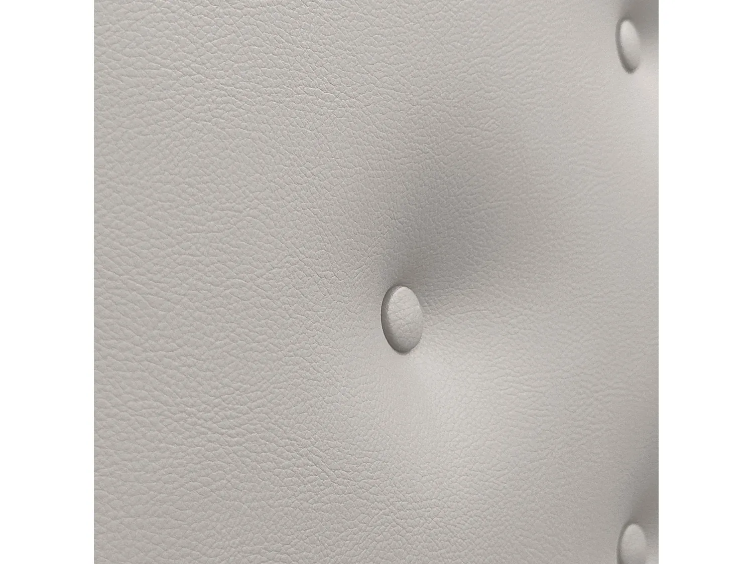 Luxuriöses Kunstleder-Bettkopfteil mit Knopfdesign, Elfenbeinweiß, 220cm