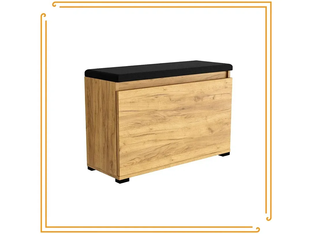 Multifunktionaler Schuhschrank mit Sitzbank und Regal, Eiche Optik