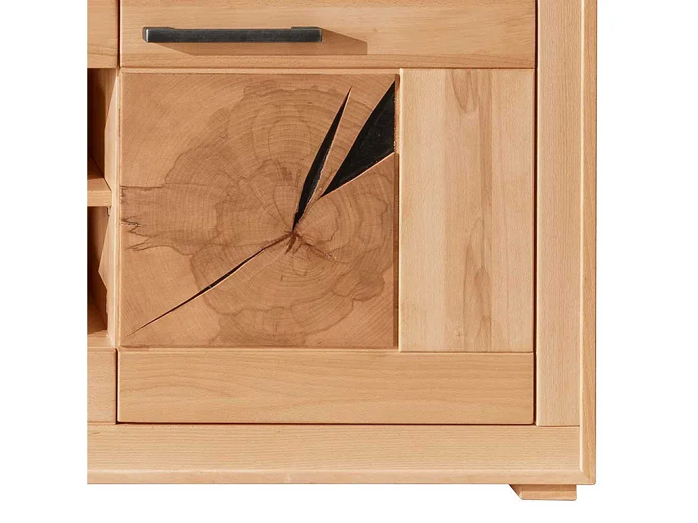 Moderner TV-Schrank aus massivem Holz mit Metallgriffen, 200 cm
