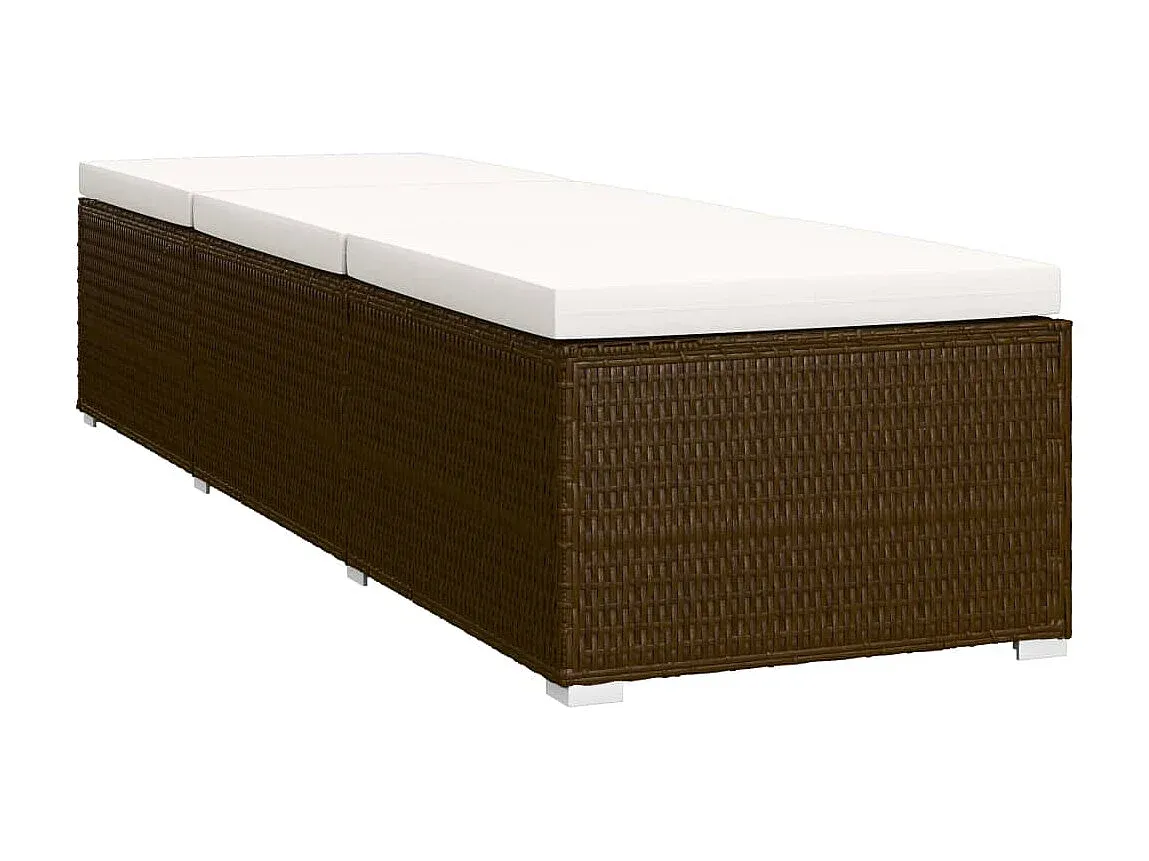 Verstellbare Gartenliege mit Beistelltisch, Braun