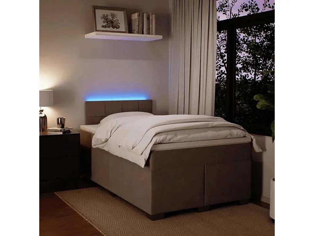 Komfortables Polsterbett in Hellgrau 120x190 cm Samt