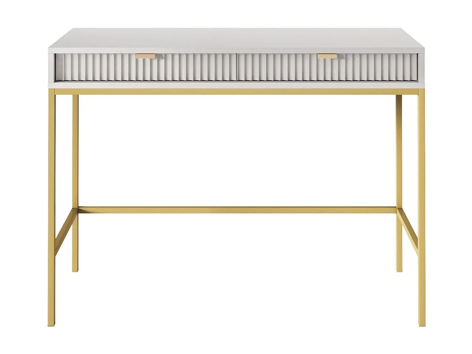 Moderner Konsolentisch mit Schubladen und goldenen Beinen