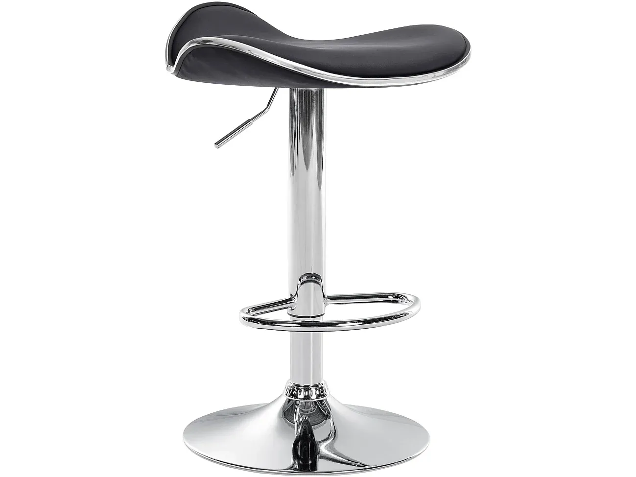 Moderner Barhocker in Schwarz, Kunstlederbezug