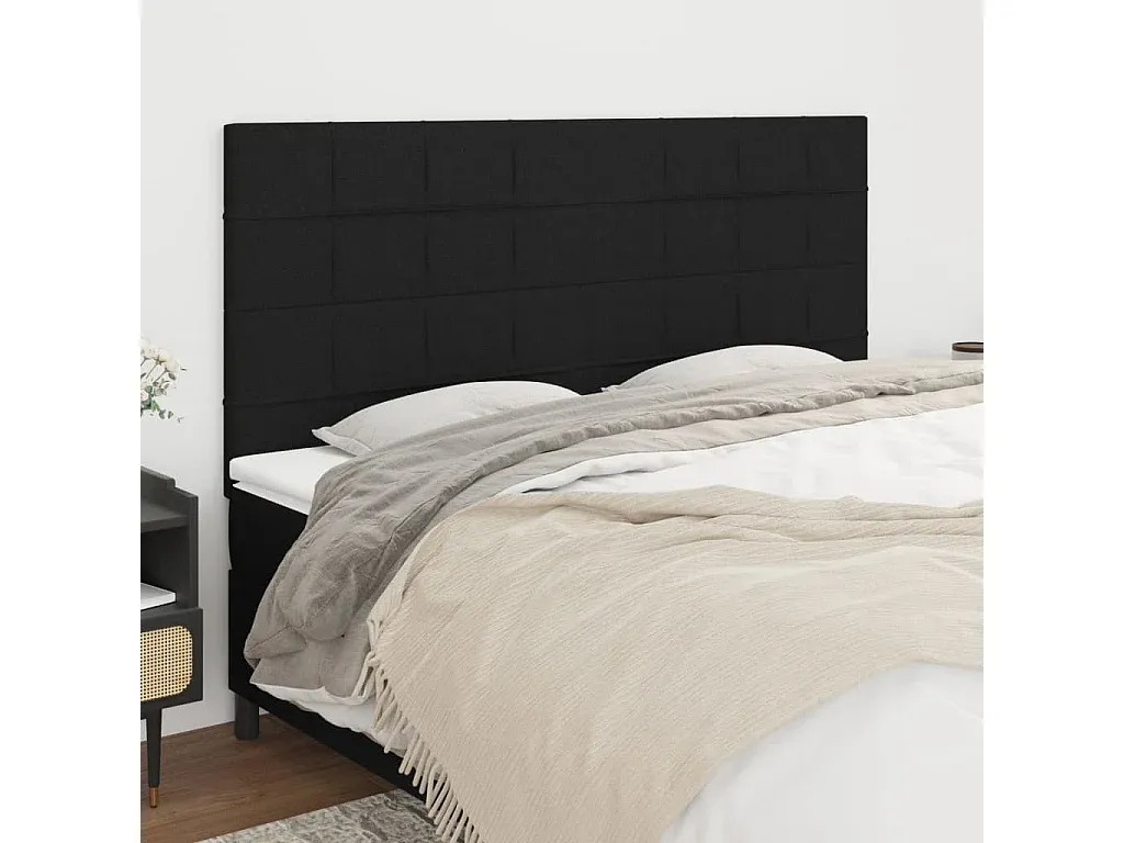 Verstellbares Kopfteil für Bett, 90x5x78/88 cm, Stoff, Schwarz