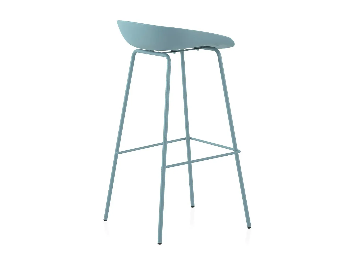 Moderne Kunststoffhocker mit stabilen Metallbeinen, 2er-Set