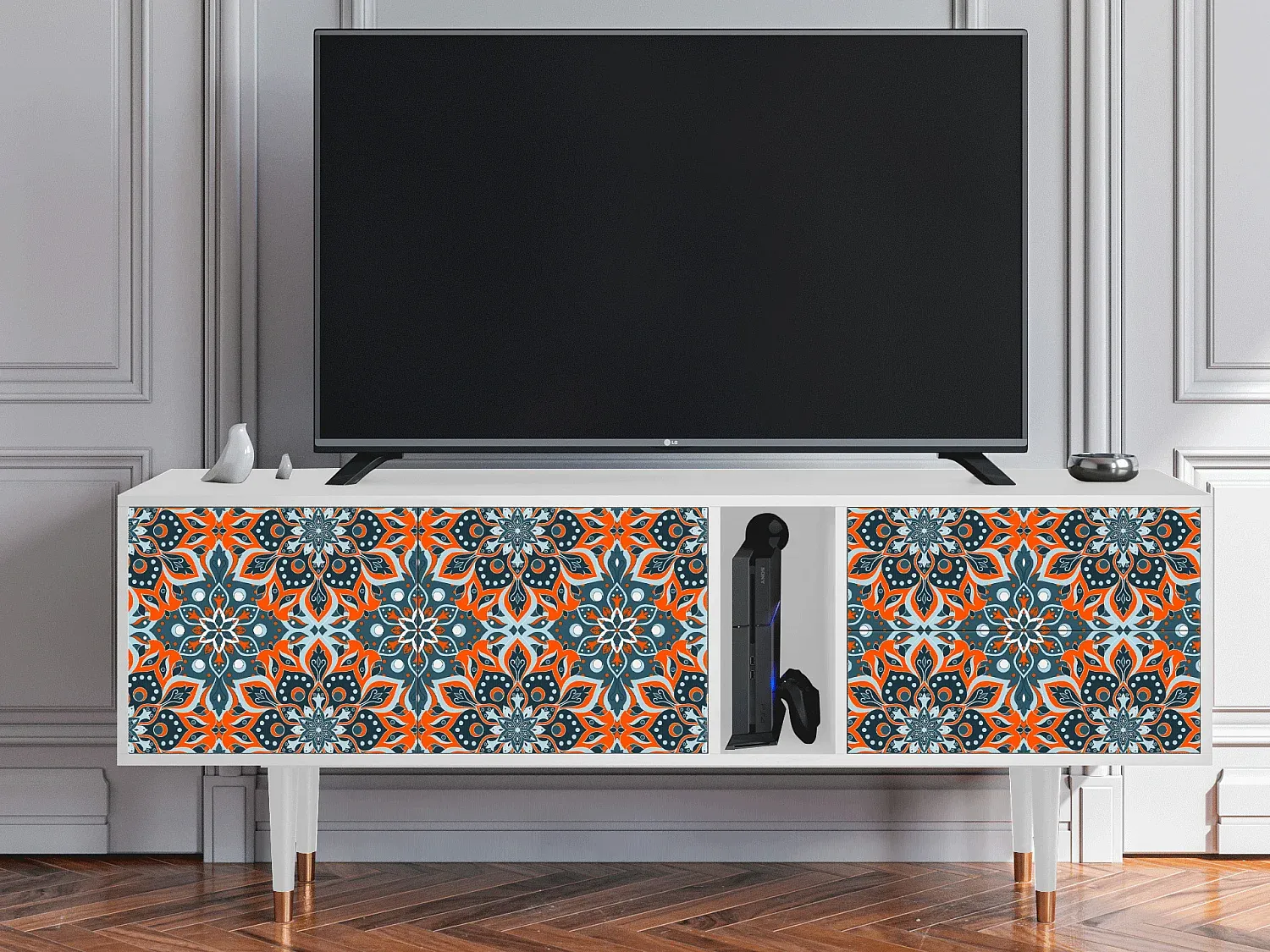 Moderner TV-Schrank in Weiß, 170 cm