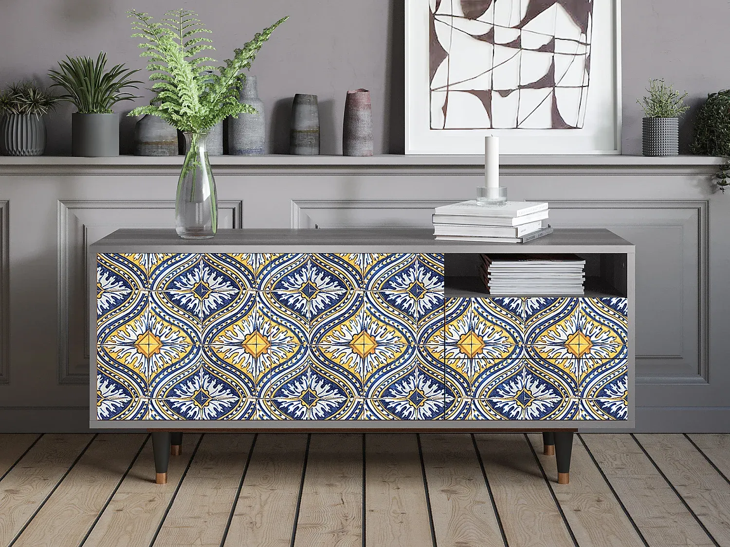 Fernsehtisch - Moderne Optik, Grau