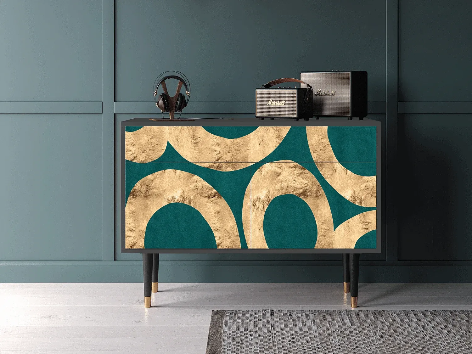 Moderner Sideboard mit Stauraum, Anthrazit