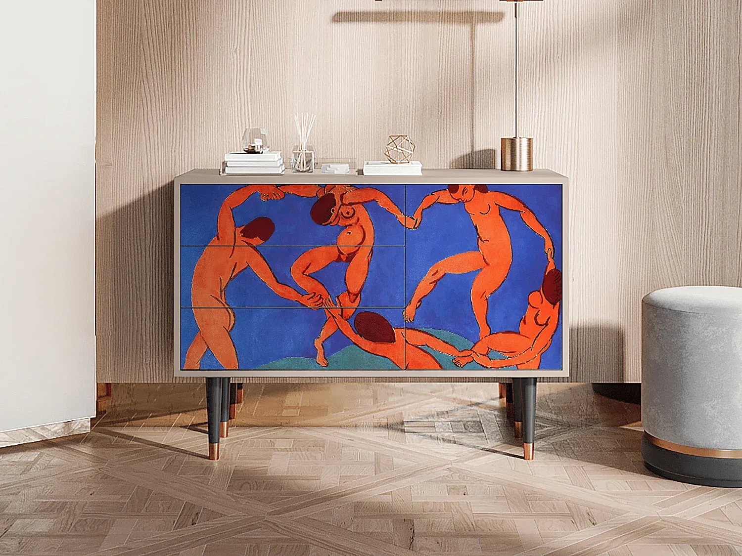 Elegantes Sideboard mit Kunstmotiv 115x84x41 cm